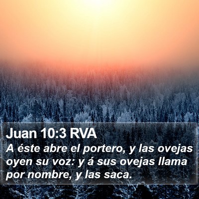 Juan 10:3 RVA Bible Verse Image