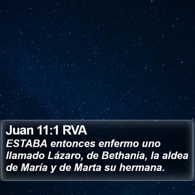 Juan 11:1 RVA Bible Verse Image