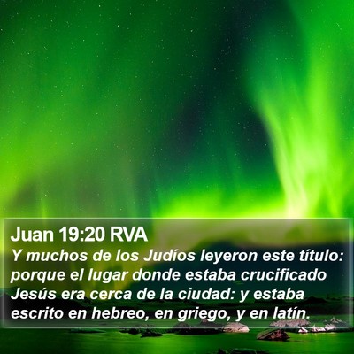 Juan 19:20 RVA Bible Verse Image