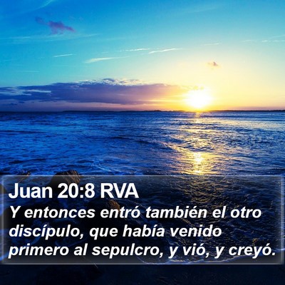 Juan 20:8 RVA Bible Verse Image