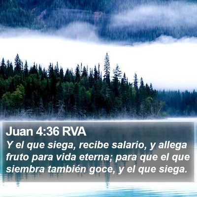 Juan 4:36 RVA Bible Verse Image