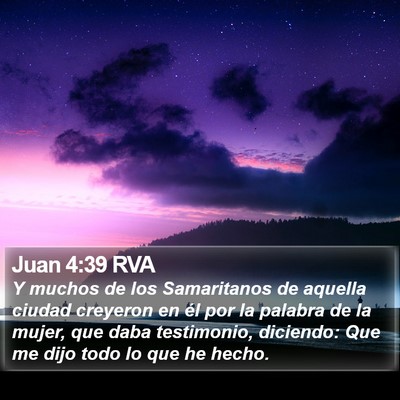 Juan 4:39 RVA Bible Verse Image