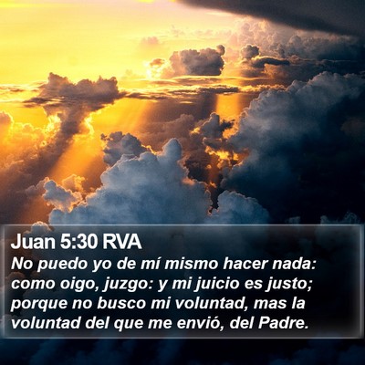 Juan 5:30 RVA Bible Verse Image