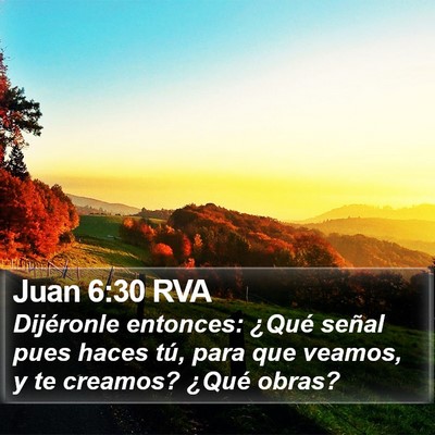 Juan 6:30 RVA Bible Verse Image