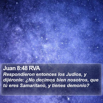 Juan 8:48 RVA Bible Verse Image