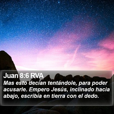 Juan 8:6 RVA Bible Verse Image
