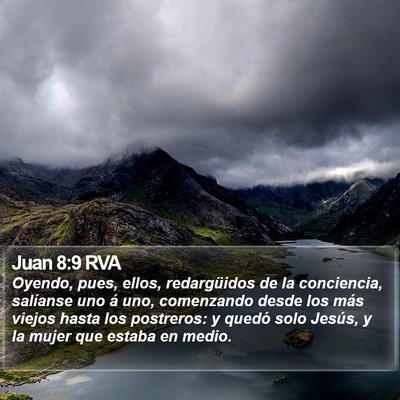 Juan 8:9 RVA Bible Verse Image