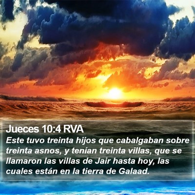 Jueces 10:4 RVA Bible Verse Image