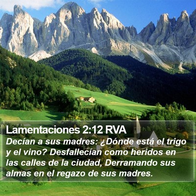 Lamentaciones 2:12 RVA Bible Verse Image
