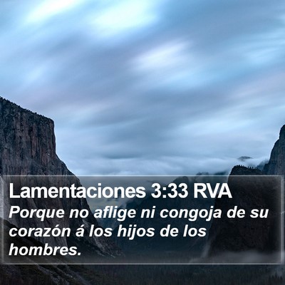 Lamentaciones 3:33 RVA Bible Verse Image