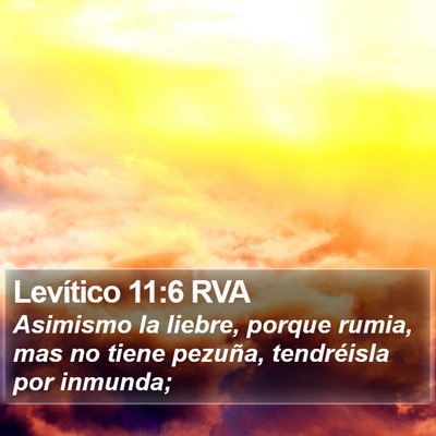 Levítico 11:6 RVA Bible Verse Image