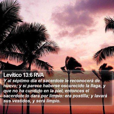 Levítico 13:6 RVA Bible Verse Image
