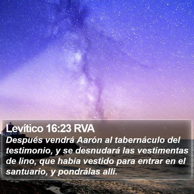 Levítico 16:23 RVA Bible Verse Image