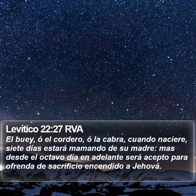 Levítico 22:27 RVA Bible Verse Image