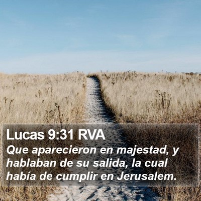 Lucas 9:31 RVA Bible Verse Image
