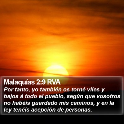 Malaquías 2:9 RVA Bible Verse Image