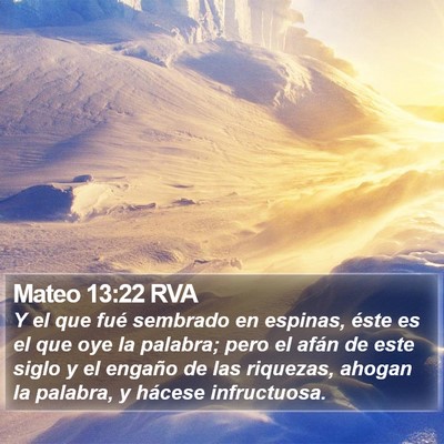 Mateo 13:22 RVA Bible Verse Image