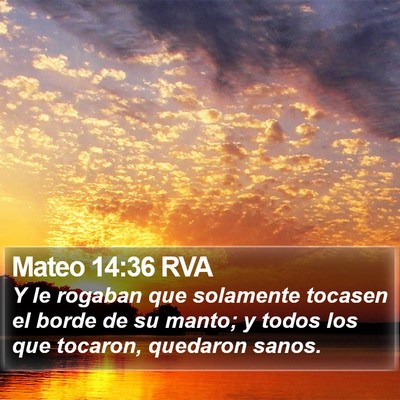 Mateo 14:36 RVA Bible Verse Image