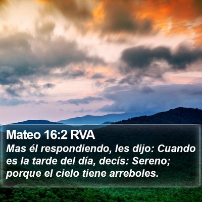 Mateo 16:2 RVA Bible Verse Image