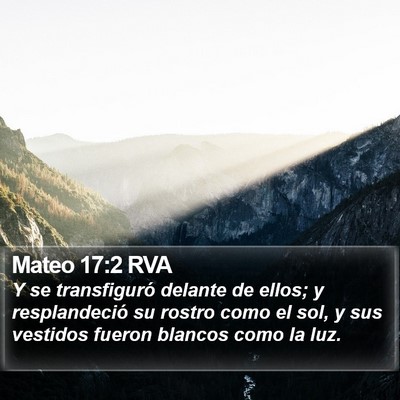 Mateo 17:2 RVA Bible Verse Image