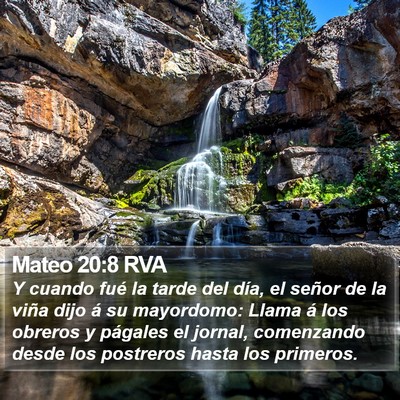 Mateo 20:8 RVA Bible Verse Image