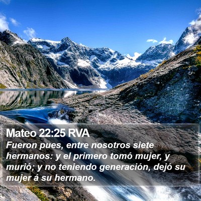 Mateo 22:25 RVA Bible Verse Image