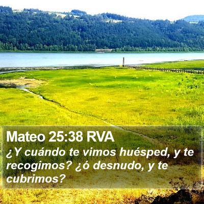 Mateo 25:38 RVA Bible Verse Image