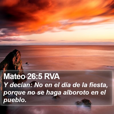 Mateo 26:5 RVA Bible Verse Image