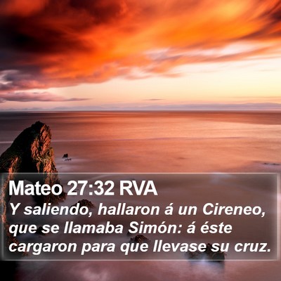 Mateo 27:32 RVA Bible Verse Image