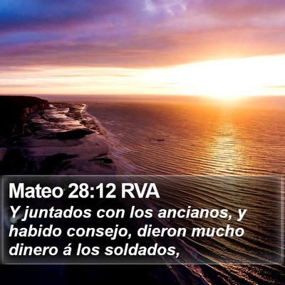 Mateo 28:12 RVA Bible Verse Image