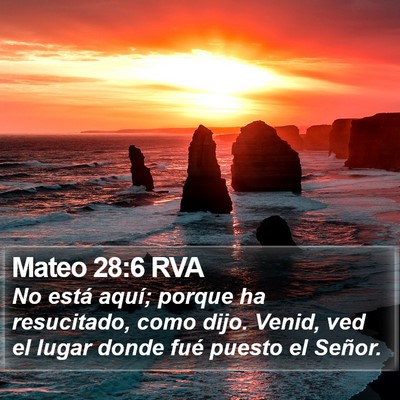 Mateo 28:6 RVA Bible Verse Image