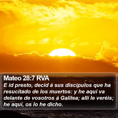 Mateo 28:7 RVA Bible Verse Image