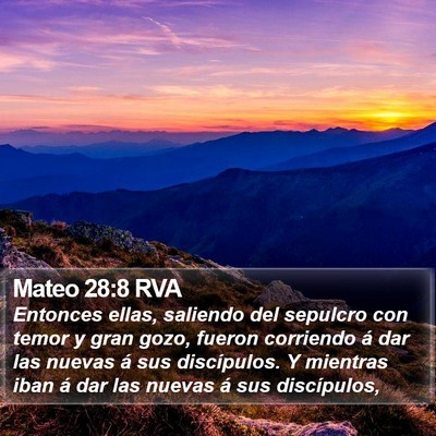 Mateo 28:8 RVA Bible Verse Image