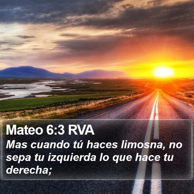 Mateo 6:3 RVA Bible Verse Image
