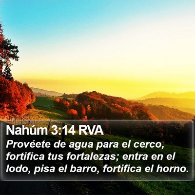 Nahúm 3:14 RVA Bible Verse Image