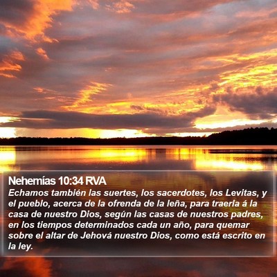Nehemías 10:34 RVA Bible Verse Image