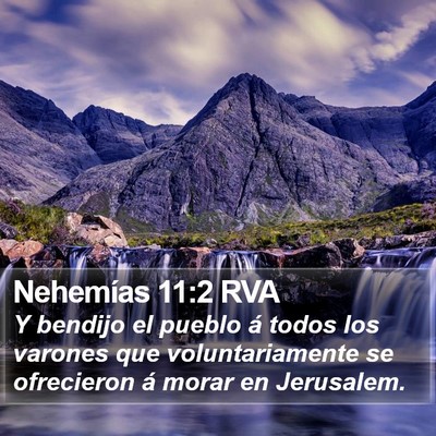 Nehemías 11:2 RVA Bible Verse Image