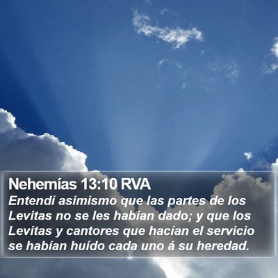 Nehemías 13:10 RVA Bible Verse Image