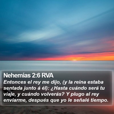 Nehemías 2:6 RVA Bible Verse Image