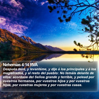 Nehemías 4:14 RVA Bible Verse Image