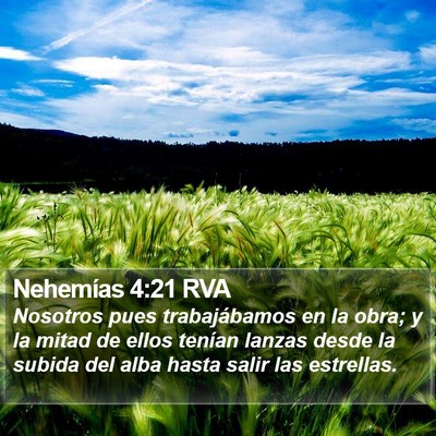 Nehemías 4:21 RVA Bible Verse Image