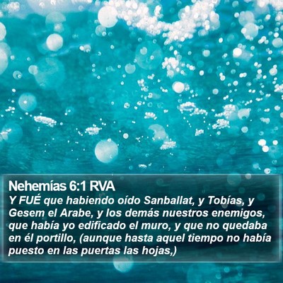 Nehemías 6:1 RVA Bible Verse Image
