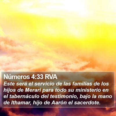 Números 4:33 RVA Bible Verse Image