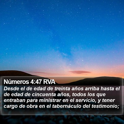 Números 4:47 RVA Bible Verse Image