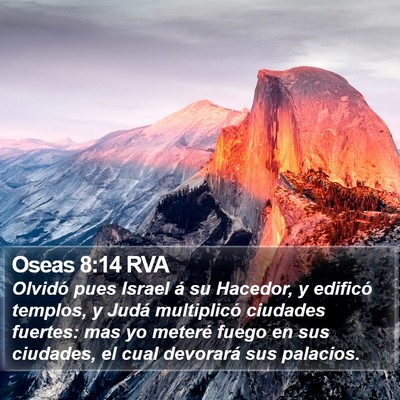 Oseas 8:14 RVA Bible Verse Image