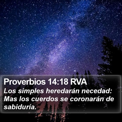 Proverbios 14:18 RVA Bible Verse Image