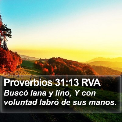 Proverbios 31:13 RVA Bible Verse Image