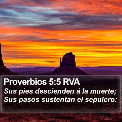 Proverbios 5:5 RVA Bible Verse Image