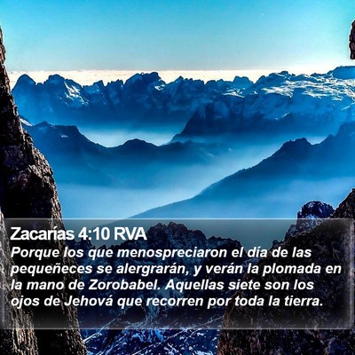Zacarías 4:10 RVA Bible Verse Image