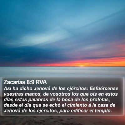 Zacarías 8:9 RVA Bible Verse Image